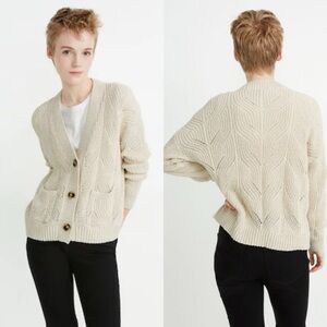 Madewell Hillview Cardigan Sweater in Antique Cream